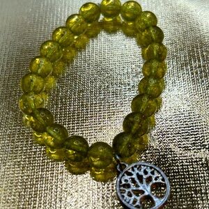 Paridot bracelet with tree of life charm bracelet with tree of life charm